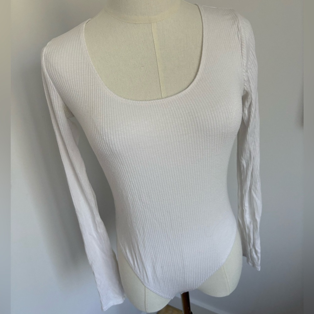 Forever 21 White Fitted Bodysuit